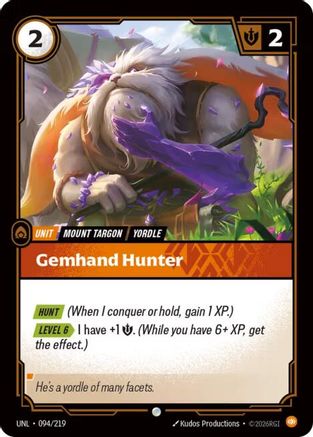 Gemhand Hunter (094/219) - UNL - Common - Foil