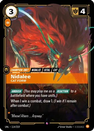 Nidalee - Cat Form (114/219) - UNL - Rare - Foil