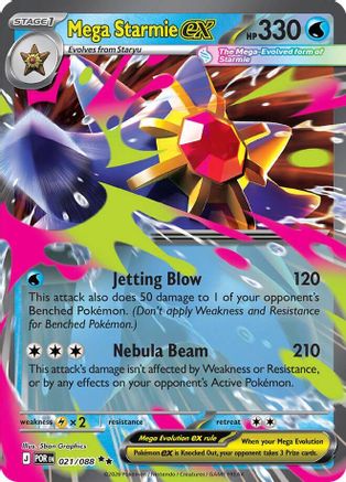 Mega Starmie ex (021/088) - MPO - Double Rare - Holofoil
