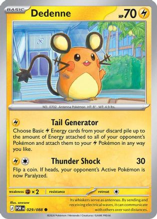 Dedenne (029/088) - MPO - Common - Reverse Holofoil