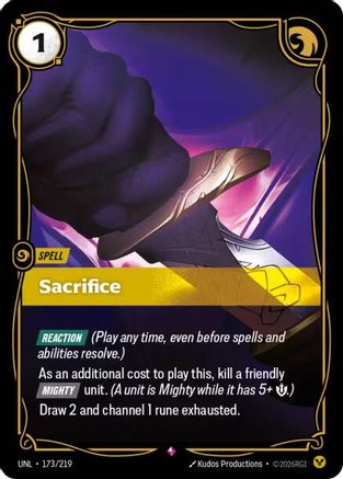 Sacrifice (173/219) - UNL - Rare - Foil