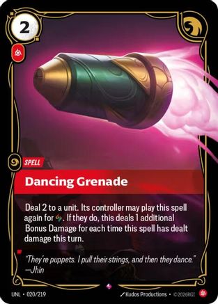 Dancing Grenade (020/219) - UNL - Rare - Foil