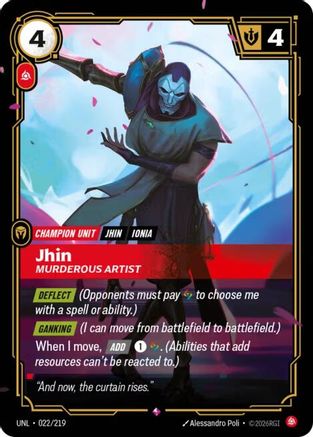 Jhin - Murderous Artist (022/219) - UNL - Rare - Foil