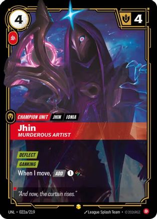 Jhin - Murderous Artist (Alternate Art) (022a/219) - UNL - Showcase - Foil