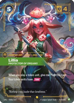Lillia - Protector of Dreams (Alternate Art) (058a/219) - UNL - Showcase - Foil