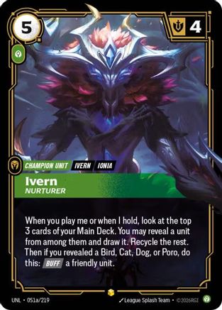 Ivern - Nurturer (Alternate Art) (051a/219) - UNL - Showcase - Foil