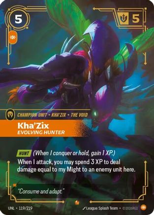 Kha'Zix - Evolving Hunter (119/219) - UNL - Epic - Foil