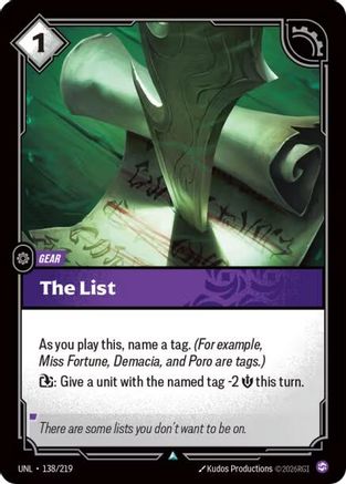 The List (138/219) - UNL - Uncommon - Foil