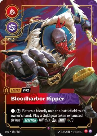Pyke - Bloodharbor Ripper (185/219) - UNL - Rare - Foil
