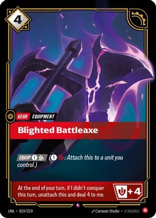 Blighted Battleaxe (019/219) - UNL - Rare - Foil