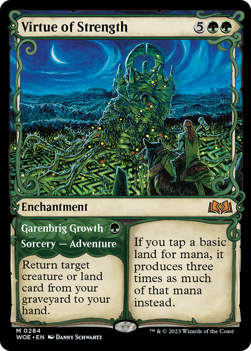 Virtue of Strength // Garenbrig Growth (WOE-284) - mythic: (Showcase) - Foil