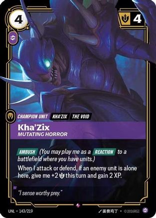 Kha'Zix - Mutating Horror (143/219) - UNL - Rare - Foil