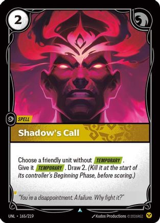 Shadow's Call (165/219) - UNL - Uncommon - Foil