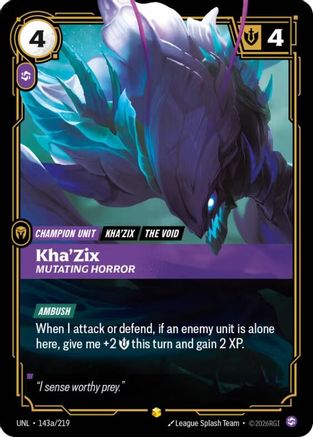Kha'Zix - Mutating Horror (Alternate Art) (143a/219) - UNL - Showcase - Foil