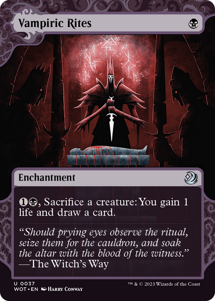Vampiric Rites (WOT-037) - uncommon: (Showcase) (Borderless) - Foil