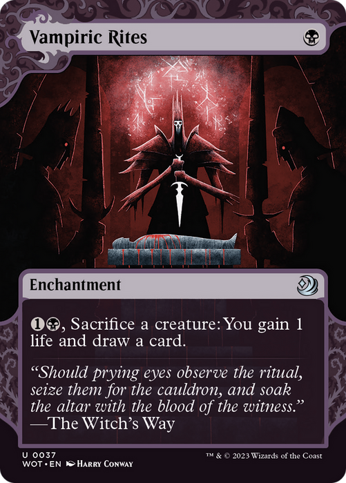 Vampiric Rites (WOT-037) - uncommon: (Showcase) (Borderless)