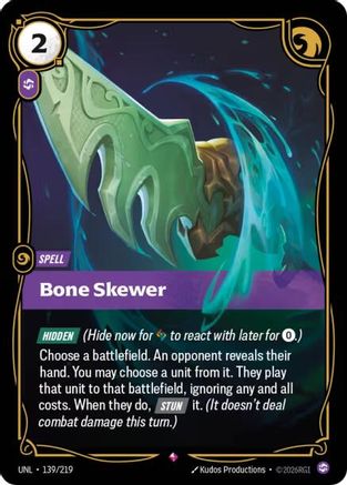 Bone Skewer (139/219) - UNL - Rare - Foil