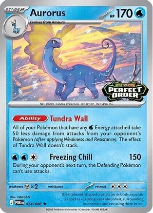 Aurorus (Perfect Order Stamped) (024/088) - MCP  - Rare - Holofoil