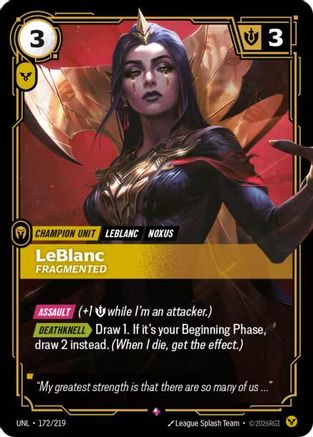 LeBlanc - Fragmented (172/219) - UNL - Rare - Foil