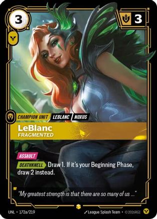 LeBlanc - Fragmented (Alternate Art) (172a/219) - UNL - Showcase - Foil