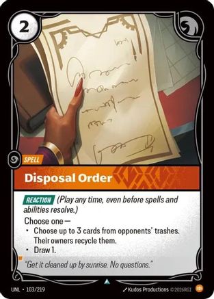 Disposal Order (103/219) - UNL - Uncommon - Foil