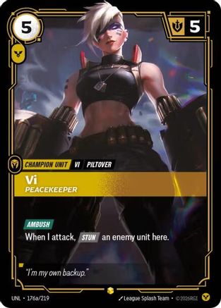 Vi - Peacekeeper (Alternate Art) (176a/219) - UNL - Showcase - Foil