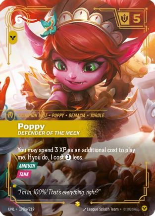 Poppy - Defender of the Meek (Alternate Art) (178a/219) - UNL - Showcase - Foil