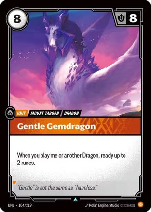 Gentle Gemdragon (104/219) - UNL - Uncommon - Foil