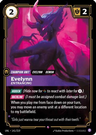 Evelynn - Entrancing (141/219) - UNL - Rare - Foil