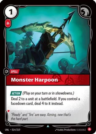 Monster Harpoon (014/219) - UNL - Uncommon - Foil