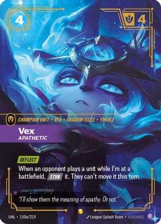Vex - Apathetic (Alternate Art) (150a/219) - UNL - Showcase - Foil