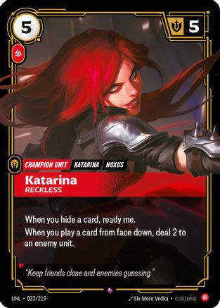 Katarina - Reckless (023/219) - UNL - Rare - Foil