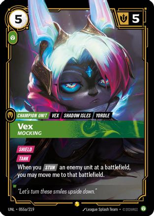 Vex - Mocking (Alternate Art) (055a/219) - UNL - Showcase - Foil