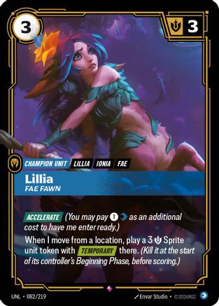 Lillia - Fae Fawn (082/219) - UNL - Rare - Foil