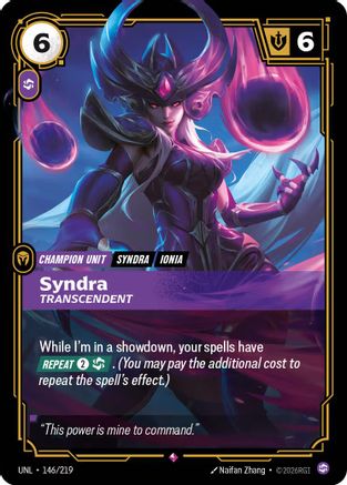 Syndra - Transcendent (146/219) - UNL - Rare - Foil