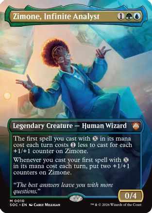 Zimone, Infinite Analyst (Borderless) (SOC-010) - mythic - Foil