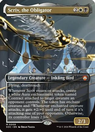 Scriv, the Obligator (Borderless) (SOC-009) - mythic