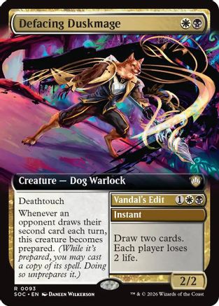 Defacing Duskmage (Extended Art) (SOC-093) - rare
