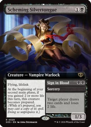 Scheming Silvertongue (Extended Art) (SOS-329) - rare - Foil