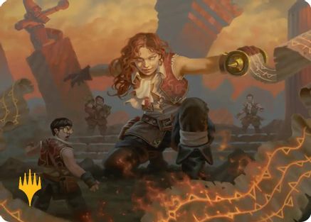Zealous Lorecaster Art Card (Gold-Stamped Planeswalker Symbol) (ASSOS-014) - special