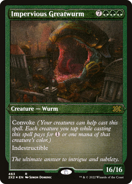 Impervious Greatwurm (2X2-463) - rare - Etched Foil