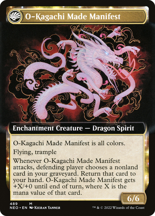 The Kami War // O-Kagachi Made Manifest (NEO-489) - mythic: (Extended Art, fandfc, enchantment)