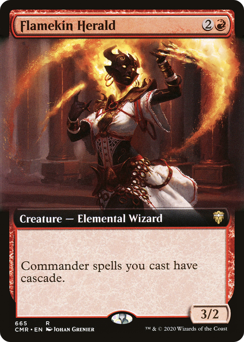 Flamekin Herald (CMR-665) - rare: (Extended Art) - Foil