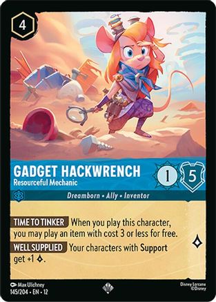 Gadget Hackwrench - Resourceful Mechanic (145/204) - WU - Super Rare