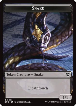 Snake // Zombie Double-Sided Token (SOC-11 // 12) - token