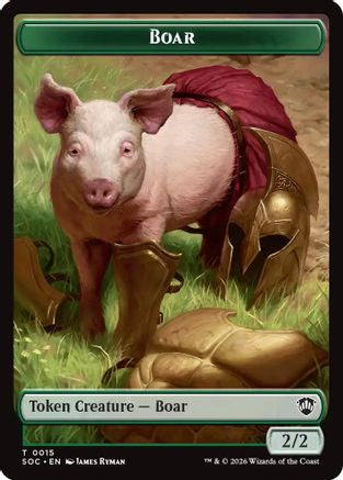 Boar // Frog Lizard Double-Sided Token (SOC-15 // 16) - token - Foil