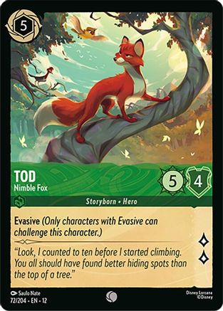 Tod - Nimble Fox (72/204) - WU - Common - Cold Foil