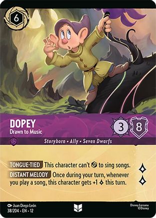 Dopey - Drawn to Music (Foil) (38/204) - WU - Uncommon - Cold Foil