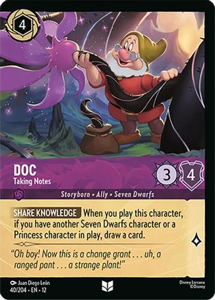 Doc - Taking Notes (Foil) FRANÇAIS (40/204) - CI - Inhabituelle - Cold Foil