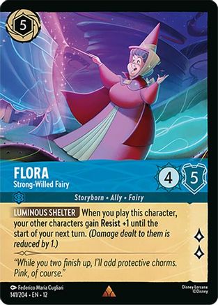 Flora - Strong-Willed Fairy (Foil) (141/204) - WU - Rare - Cold Foil